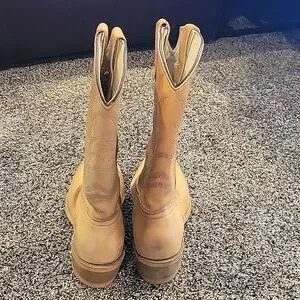 Miragum cowboy boots Vintage Miragum Sole Leather Tan Boots Mens Sz 8D | eBay main image 3